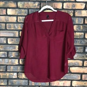 Red ¾ sleeve shirt
